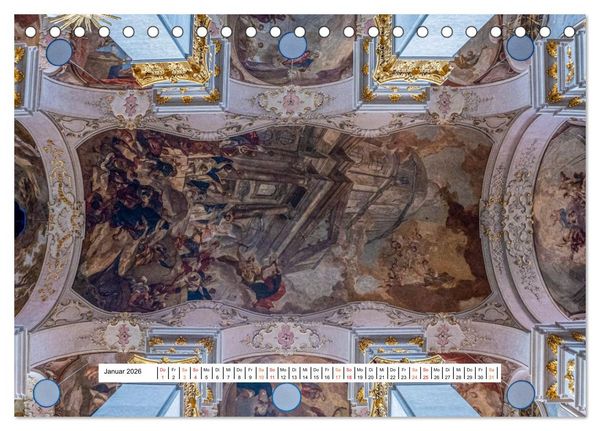 Produktbild: Gew&ouml;lbe des Glaubens &ndash; Kirchendecken Europas (Tischkalender 2026 DIN A5 quer), CALVENDO Monatskalender