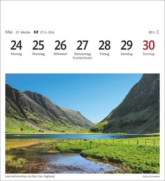 Produktbild: Schottland Sehnsuchtskalender 2027 - Wochenkalender mit 53 Postkarten