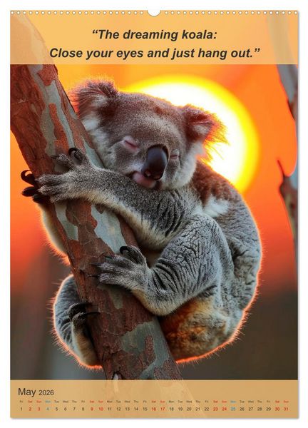 Produktbild: Funny animalistic yoga poses (Wall Calendar 2026 DIN A2 portrait), CALVENDO 12 Month Wall Calendar