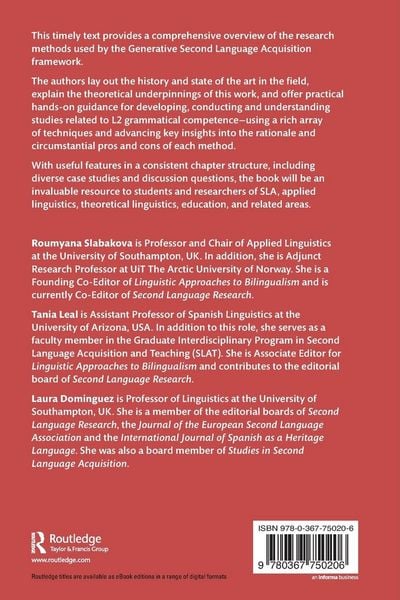 Produktbild: Research Methods in Generative Second Language Acquisition