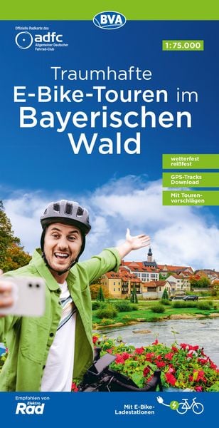 BVA ADFC Regionalkarte Traumhafte E-Bike-Touren im Bayerischen Wald 1:75.000, Sonstige von , Kompass-Karten, 978-3-96990-268-4