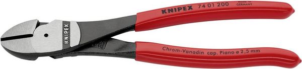 Produktbild: Knipex 74 01 200 Werkstatt Kraft-Seitenschneider mit Facette 200mm