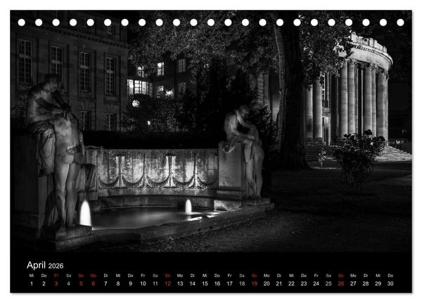 Produktbild: Stuttgart bei Nacht (Tischkalender 2026 DIN A5 quer), CALVENDO Monatskalender