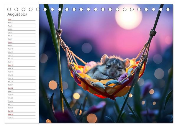 Produktbild: Hamster's Bedtime Calendar - Twelve magical dream worlds (Desk Calendar 2027 DIN A5 landscape), CALVENDO 12 Month DeskCalendar
