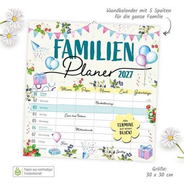 Produktbild: TR&Ouml;TSCH - Brosch&uuml;renkalender Familienplaner 2027