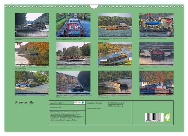 Produktbild: Binnenschiffe (Wandkalender 2026 DIN A3 quer), CALVENDO Monatskalender