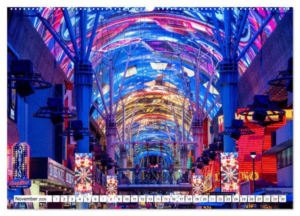 Produktbild: Las Vegas Nightlife - Neonlichter, Casinos und unvergessliche N&auml;chte (Wandkalender 2026 DIN A2 quer), CALVENDO Monatskalender