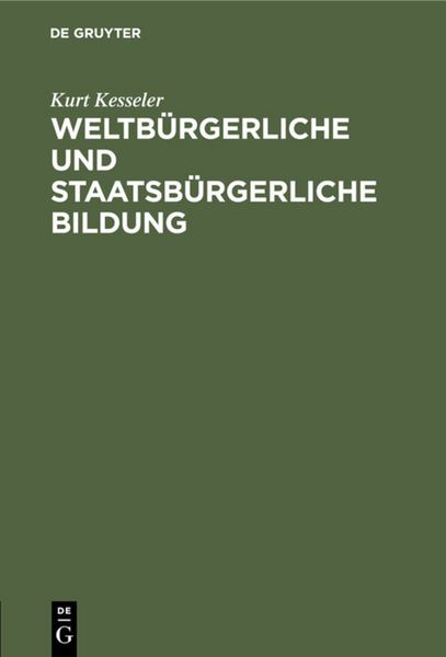 Produktbild: Weltb&uuml;rgerliche und staatsb&uuml;rgerliche Bildung