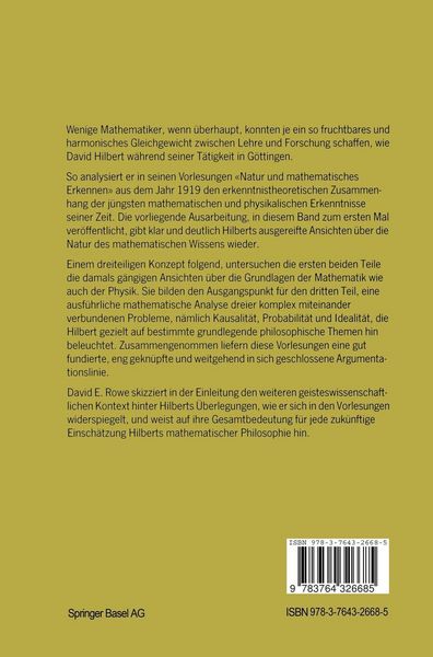 Produktbild: David Hilbert Natur und mathematisches Erkennen
