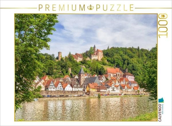 CALVENDO Puzzle Altstadt und Schloss Hirschhorn | 1000 Teile Lege-Größe 64 × 48 cm Foto-Puzzle für glückliche Stunden