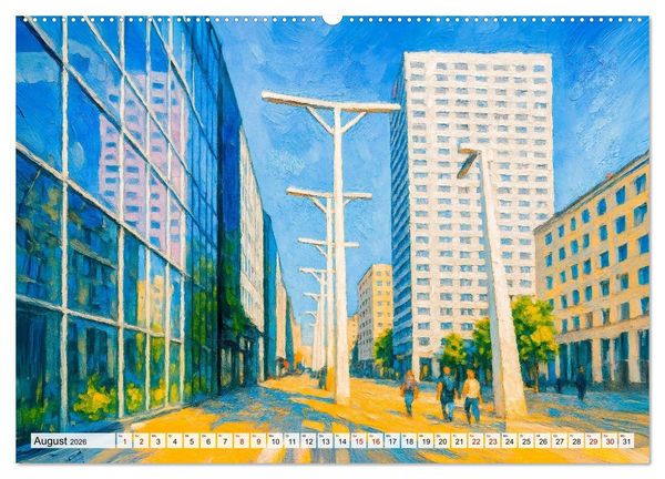 Produktbild: Warschau Impressionen - Historische Orte in leuchtenden Farben (Wandkalender 2026 DIN A2 quer), CALVENDO Monatskalender