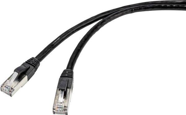 Produktbild: Renkforce RF-4538208 RJ45 Patchkabel CAT 6a S/FTP 60.00 m Schwarz f&uuml;r Au&szlig;enbereich geeignet 1 St.