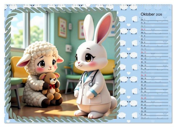 Produktbild: L&auml;mmchen Lillys erste Momente (Wandkalender 2026 DIN A2 quer), CALVENDO Monatskalender