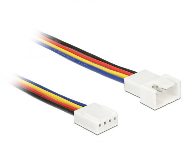 Produktbild: PC-L&uuml;fter Anschlusskabel [1x PC-L&uuml;fter Stecker 4pol. - 1x PC-L&uuml;fter Buchse 4pol.] 1.00 m Bunt Delock