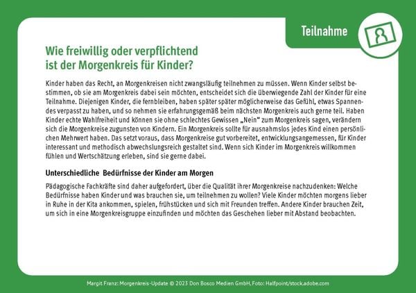 Produktbild: Morgenkreis-Update: Das bew&auml;hrte Kita-Ritual partizipativ weiterentwickeln