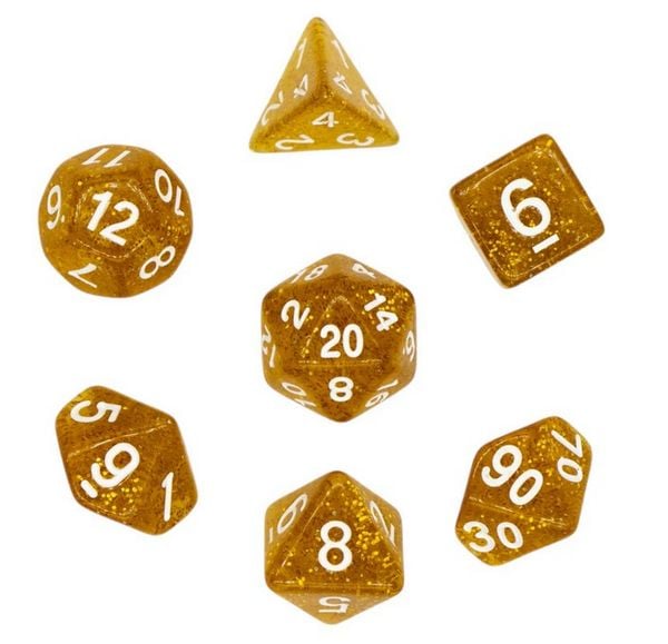 Pegasus DIC18000 - Würfelset Confetti: Powder Gold (7)
