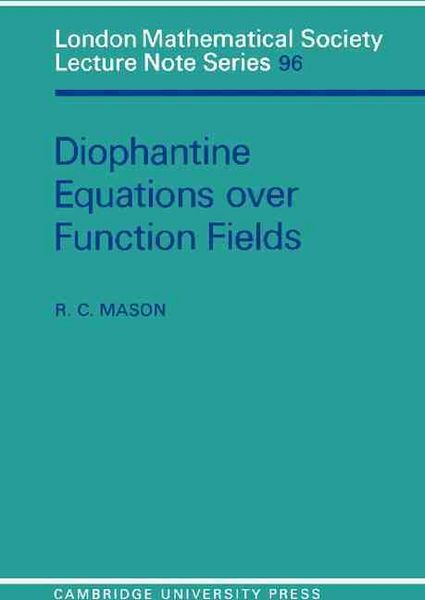Produktbild: Diophantine Equations Over Function Fields