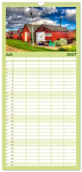 Produktbild: Familienplaner 2027 - Sehnsucht D&auml;nemark - Danmark mit 5 Spalten (Wandkalender, 21 x 45 cm) CALVENDO