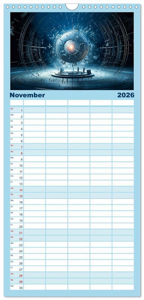 Produktbild: Familienplaner 2026 - Universum der Wissenschaften mit 5 Spalten (Wandkalender, 21 x 45 cm) CALVENDO