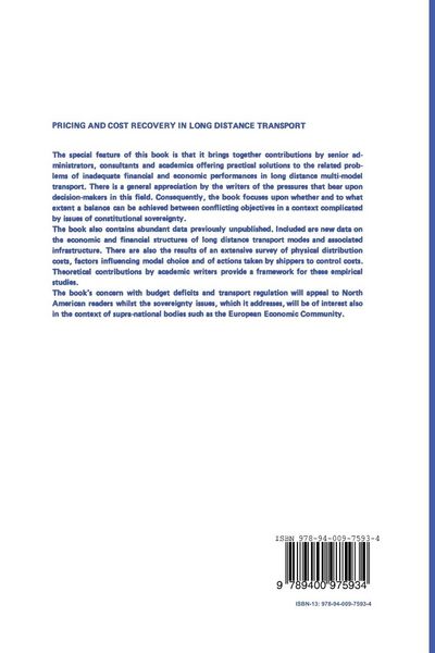 Produktbild: Pricing and Cost Recovery in Long Distance Transport