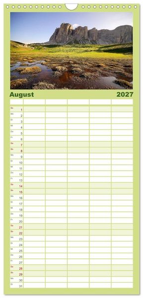 Produktbild: Familienplaner 2027 - S&uuml;dtirol im Jahreslauf mit 5 Spalten (Wandkalender, 21 x 45 cm) CALVENDO