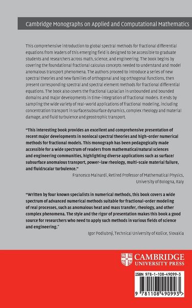 Produktbild: Spectral and Spectral Element Methods for Fractional Ordinary and Partial Differential Equations