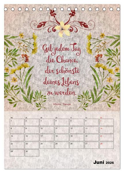 Produktbild: Lebensweisheiten zum Reflektieren (Tischkalender 2026 DIN A5 hoch), CALVENDO Monatskalender