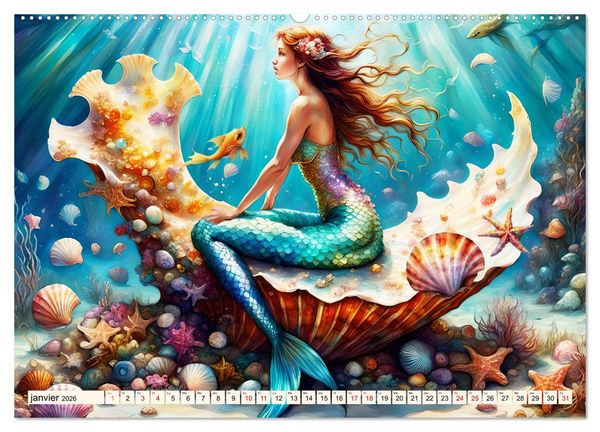 Produktbild: La muse de Pos&eacute;idon (Calendrier mural 2026 DIN A2 vertical) calendrier de bureau