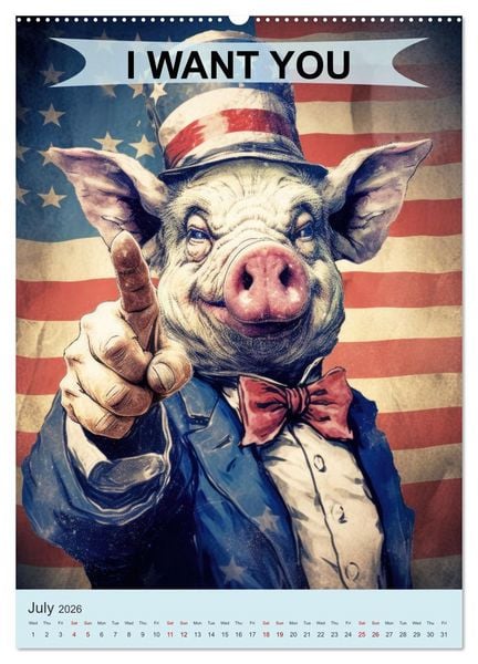 Produktbild: I want you animals (Wall Calendar 2026 DIN A2 portrait), CALVENDO 12 Month Wall Calendar