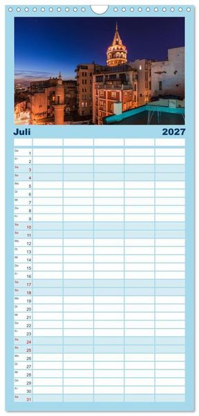 Produktbild: Familienplaner 2027 - Istanbul - Stadt am Bosporus mit 5 Spalten (Wandkalender, 21 x 45 cm) CALVENDO