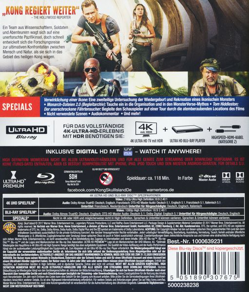 Produktbild: Kong: Skull Island (4K Ultra HD) (+ Blu-ray)
