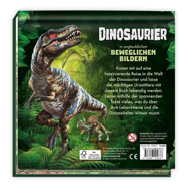 Produktbild: TR&Ouml;TSCH - Kinderbuch Dinosaurier in unglaublichen beweglichen Bildern