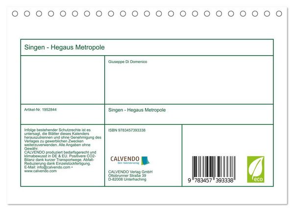 Produktbild: Singen - Hegaus Metropole (Tischkalender 2026 DIN A5 quer), CALVENDO Monatskalender