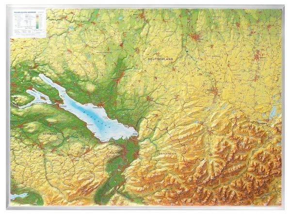 Produktbild: Relief Allg&auml;u Bodensee 1:200.000 (ohne Rahmen)