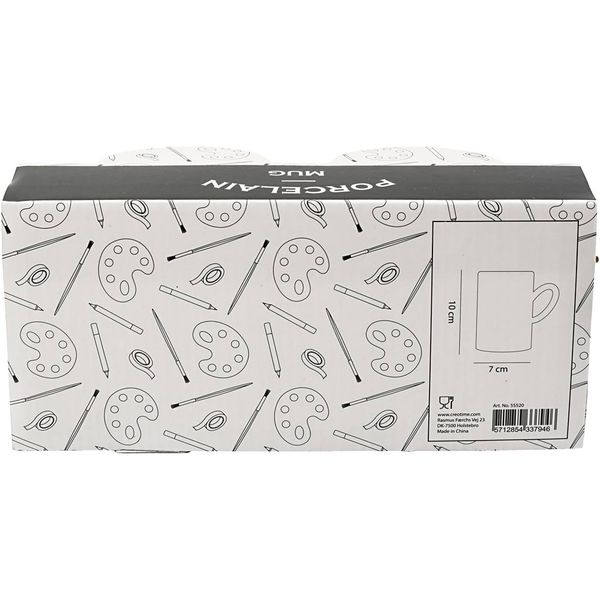 Produktbild: Creativ Company Becher, H 10 cm, D 7,4 cm, Wei&szlig;, 2 Stk