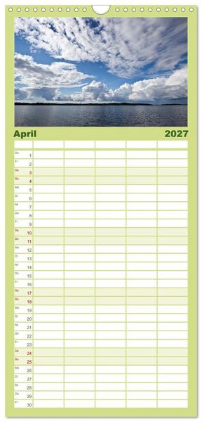 Produktbild: Familienplaner 2027 - Sonne, Strand & Meer mit 5 Spalten (Wandkalender, 21 x 45 cm) CALVENDO