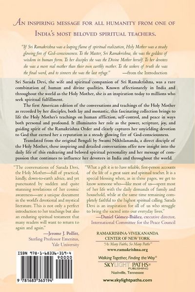 Produktbild: Sri Sarada Devi, The Holy Mother
