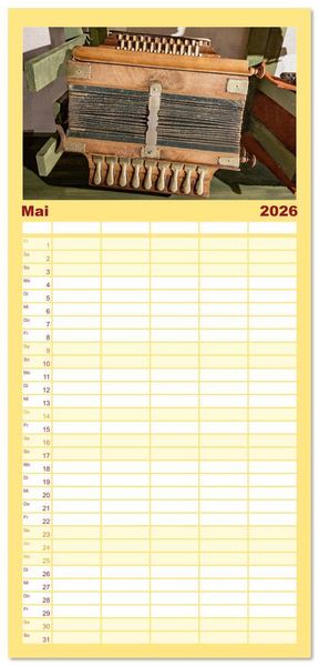Produktbild: Familienplaner 2026 - Concertina und Bandoneon mit 5 Spalten (Wandkalender, 21 x 45 cm) CALVENDO