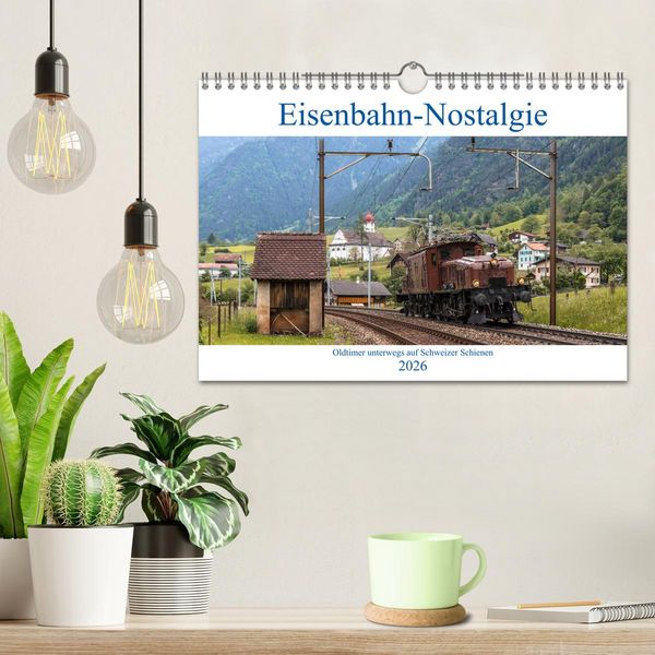 Produktbild: Eisenbahn-Nostalgie - Oldtimer auf Schweizer Schienen (Wandkalender 2026 DIN A4 quer), CALVENDO Monatskalender