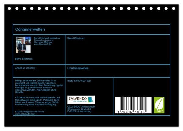 Produktbild: Containerwelten (Tischkalender 2026 DIN A5 quer), CALVENDO Monatskalender