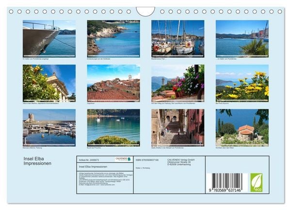 Produktbild: Insel Elba Impressionen (Wandkalender 2027 DIN A4 quer), CALVENDO Monatskalender