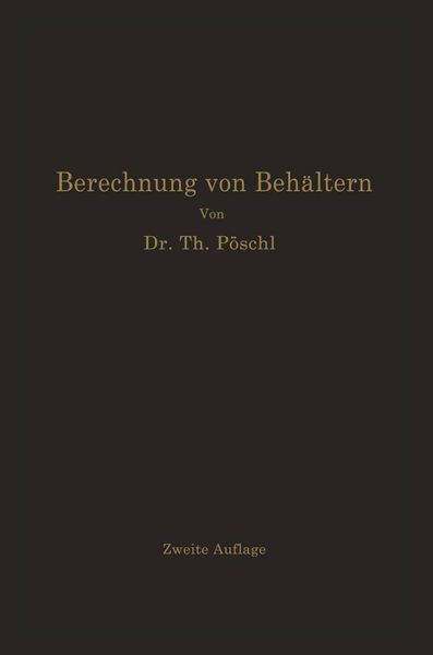 Produktbild: Berechnung von Beh&auml;ltern nach neueren analytischen und graphischen Methoden