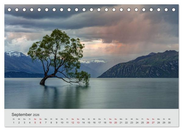 Produktbild: Neuseeland - Eine fotografische Rundreise von Nord nach S&uuml;d (Tischkalender 2026 DIN A5 quer), CALVENDO Monatskalender