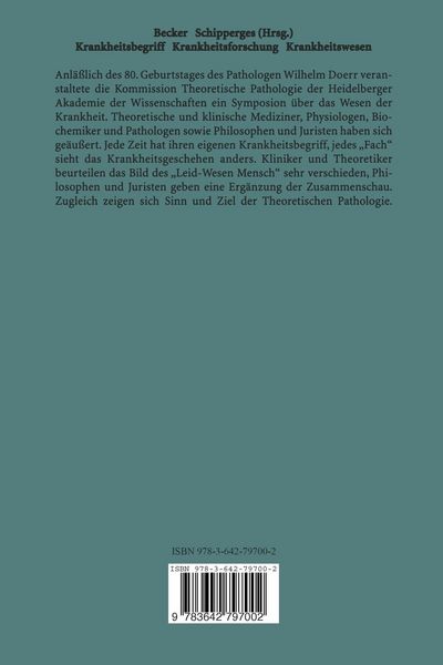 Produktbild: Krankheitsbegriff Krankheitsforschung Krankheitswesen