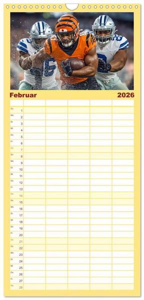 Produktbild: Familienplaner 2026 - American Football - Touchdown durchs Jahr mit 5 Spalten (Wandkalender, 21 x 45 cm) CALVENDO
