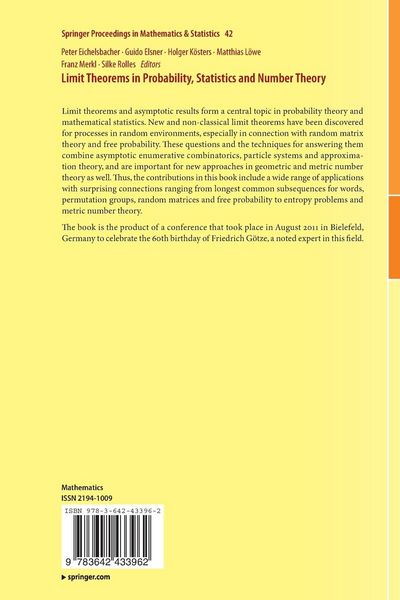 Produktbild: Limit Theorems in Probability, Statistics and Number Theory