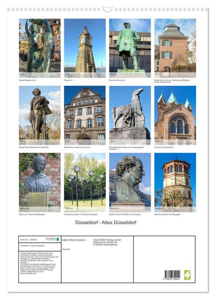 Produktbild: D&uuml;sseldorf - Altes D&uuml;sseldorf (Wandkalender 2026 DIN A2 hoch), CALVENDO Monatskalender