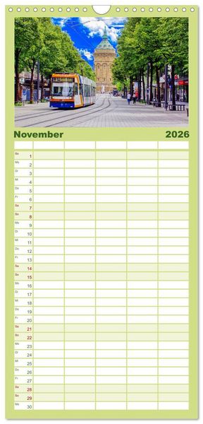 Produktbild: Familienplaner 2026 - Mannheim - Die Stadt im Quadrat mit 5 Spalten (Wandkalender, 21 x 45 cm) CALVENDO