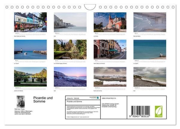 Produktbild: Picardie und Somme (Wandkalender 2026 DIN A4 quer), CALVENDO Monatskalender