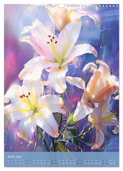 Produktbild: Blumen im Malstil (Wandkalender 2026 DIN A3 hoch), CALVENDO Monatskalender